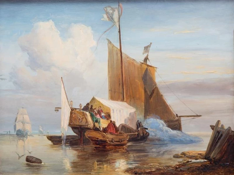 Una nave cerimoniale che saluta